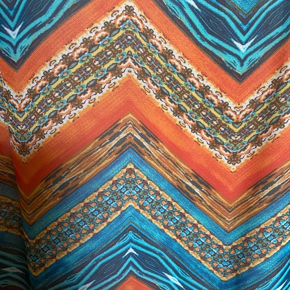 Pretty spaghetti strap orange and teal dress. . Size medium - Picture 3 of 6